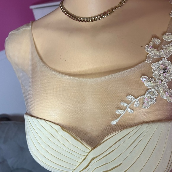 Elegant Cream Evening Gown - Picture 5 of 12